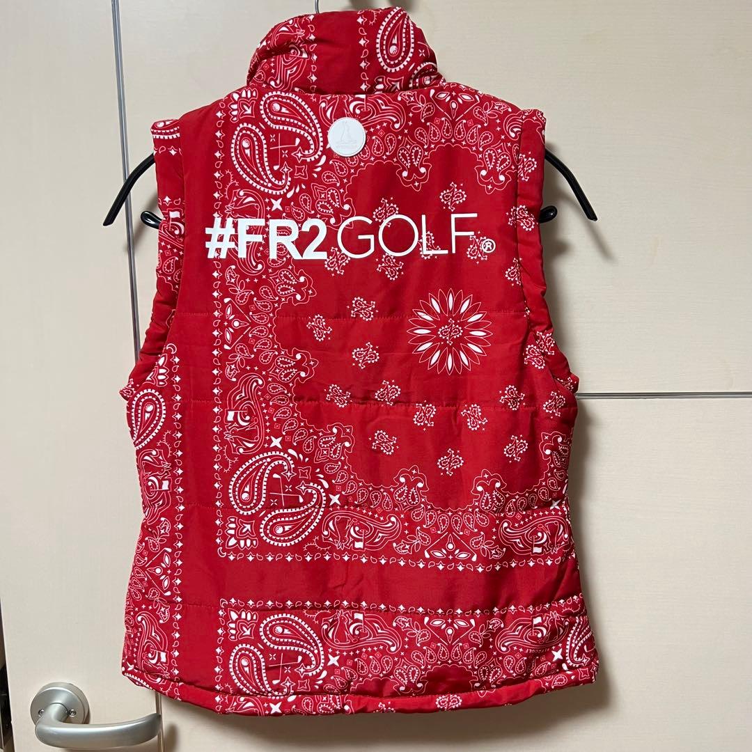 FR2GOLF バンダナ柄ベスト ダウンベスト レディース 赤 Sサイズ