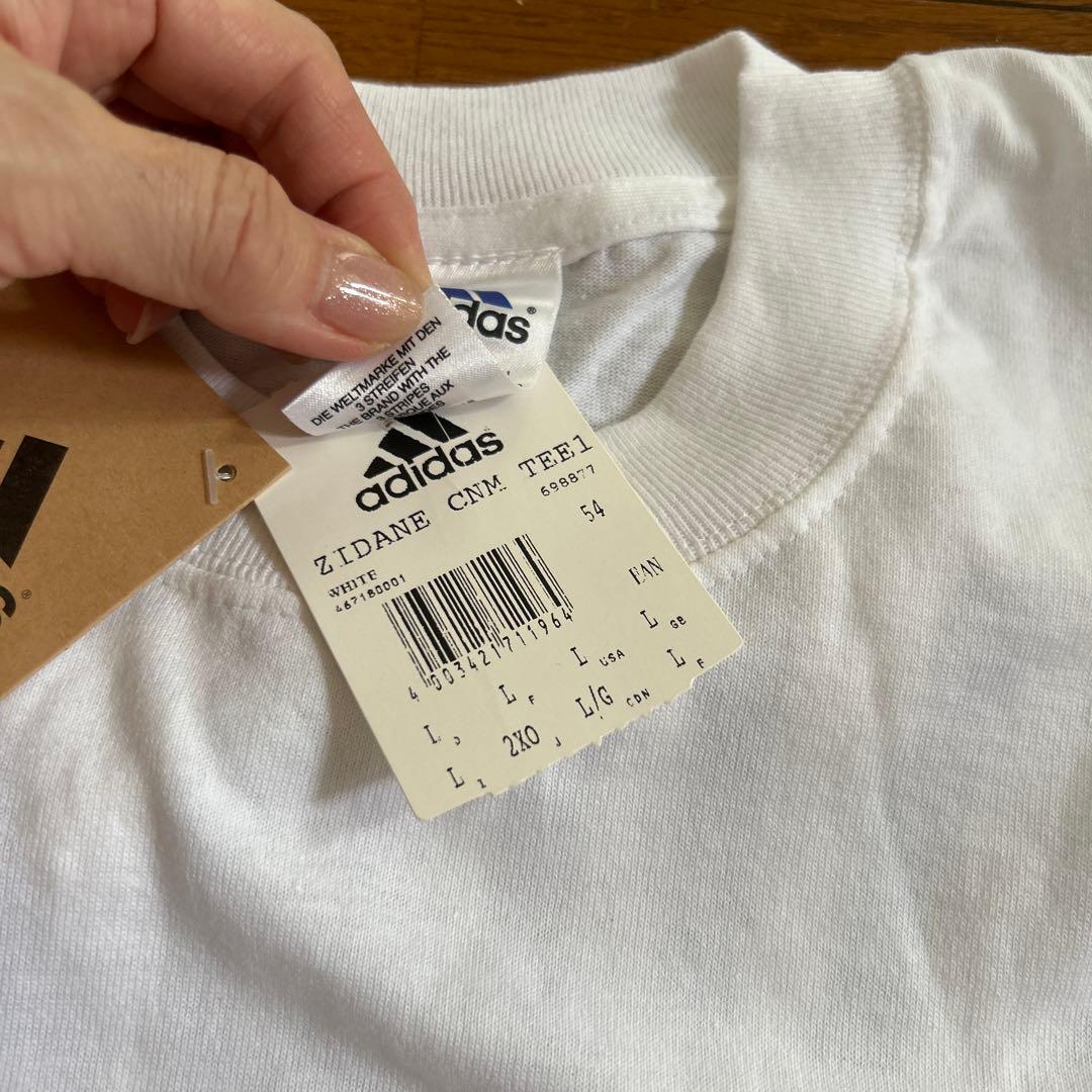 希少！【 デッドストック 】 00s adidas ジダン Tシャツ L 白