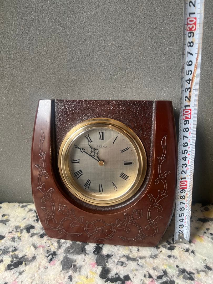 SEIKO QW842Bブラウン置時計