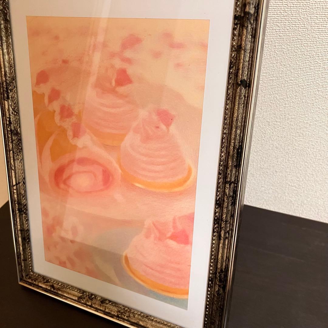 スイーツアート3 パステル画　額縁寸法32.7㎝×24.0㎝×1.5㎝