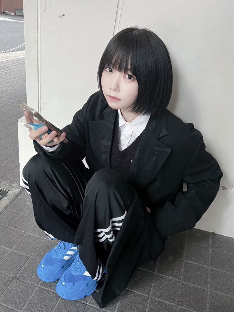 80s adidas ワイドストレート トラックパンツ ブラック あのちゃん愛用