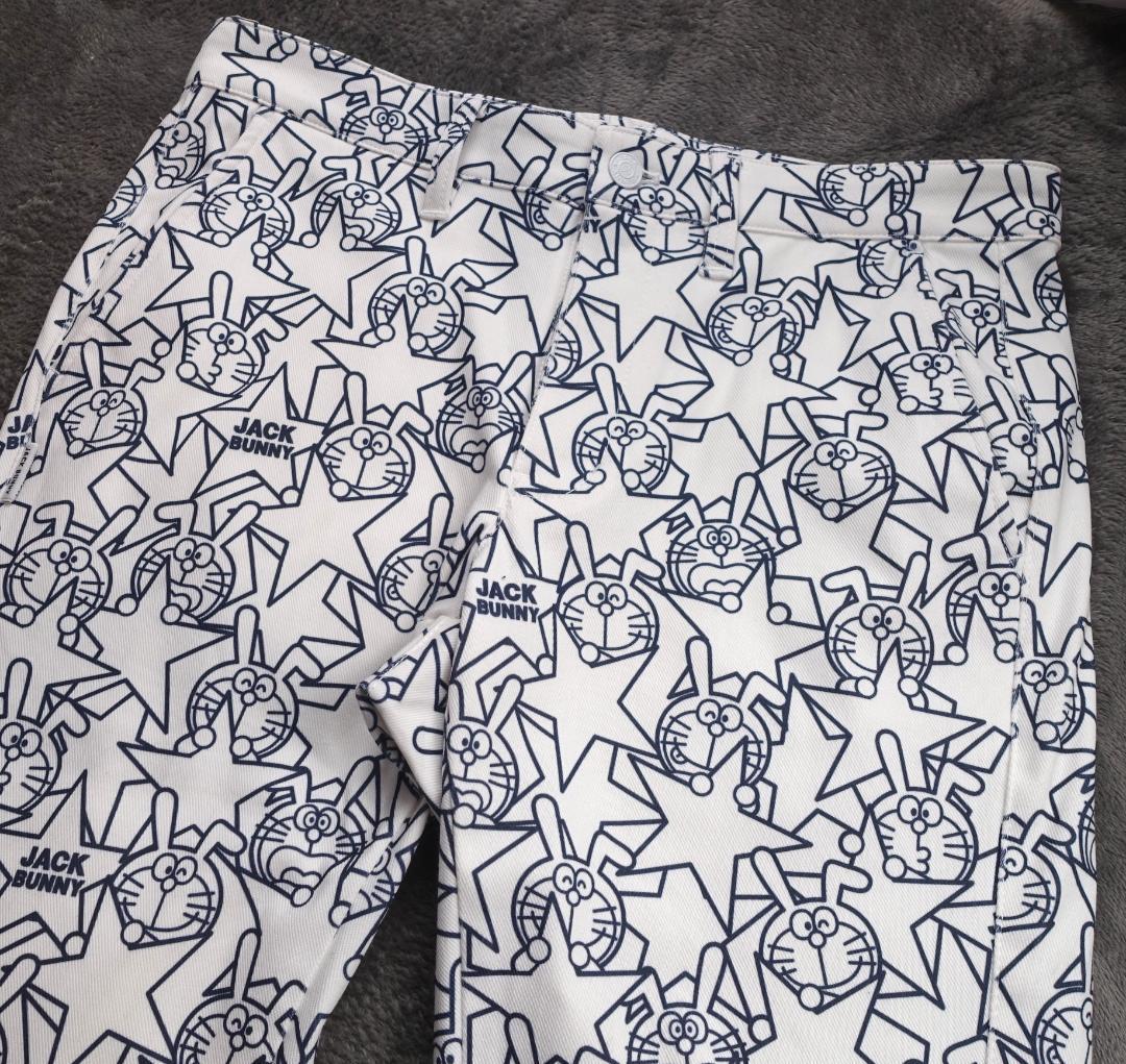 C新品 4/M 秋冬 ジャックバニー × ドラえもん 総柄 裏起毛 ゴルフパンツ