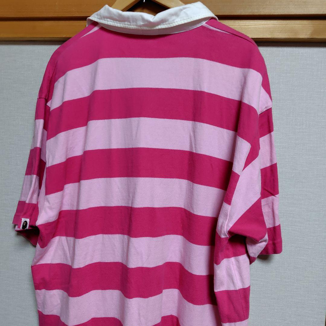 BAPE ストライプ ラガーシャツ ピンク
