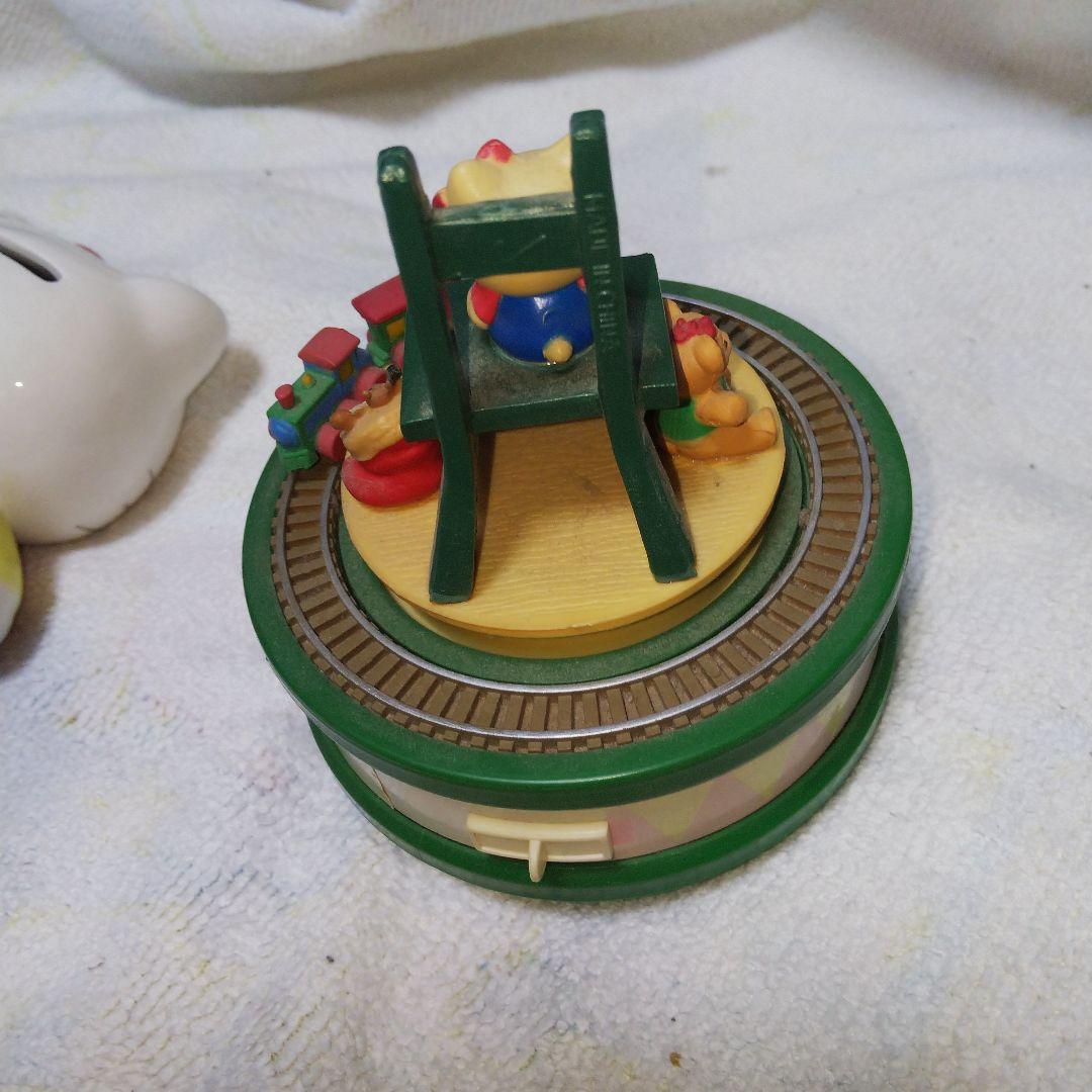 キティちゃん　陶器貯金箱　陶器オルゴール　陶器フォトフレームセット　フィギュア