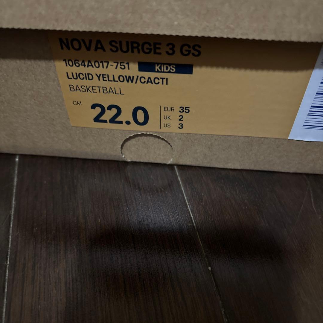 シューズ(男性用) ASICS NOVA SURGE 3 GS 22.0cm