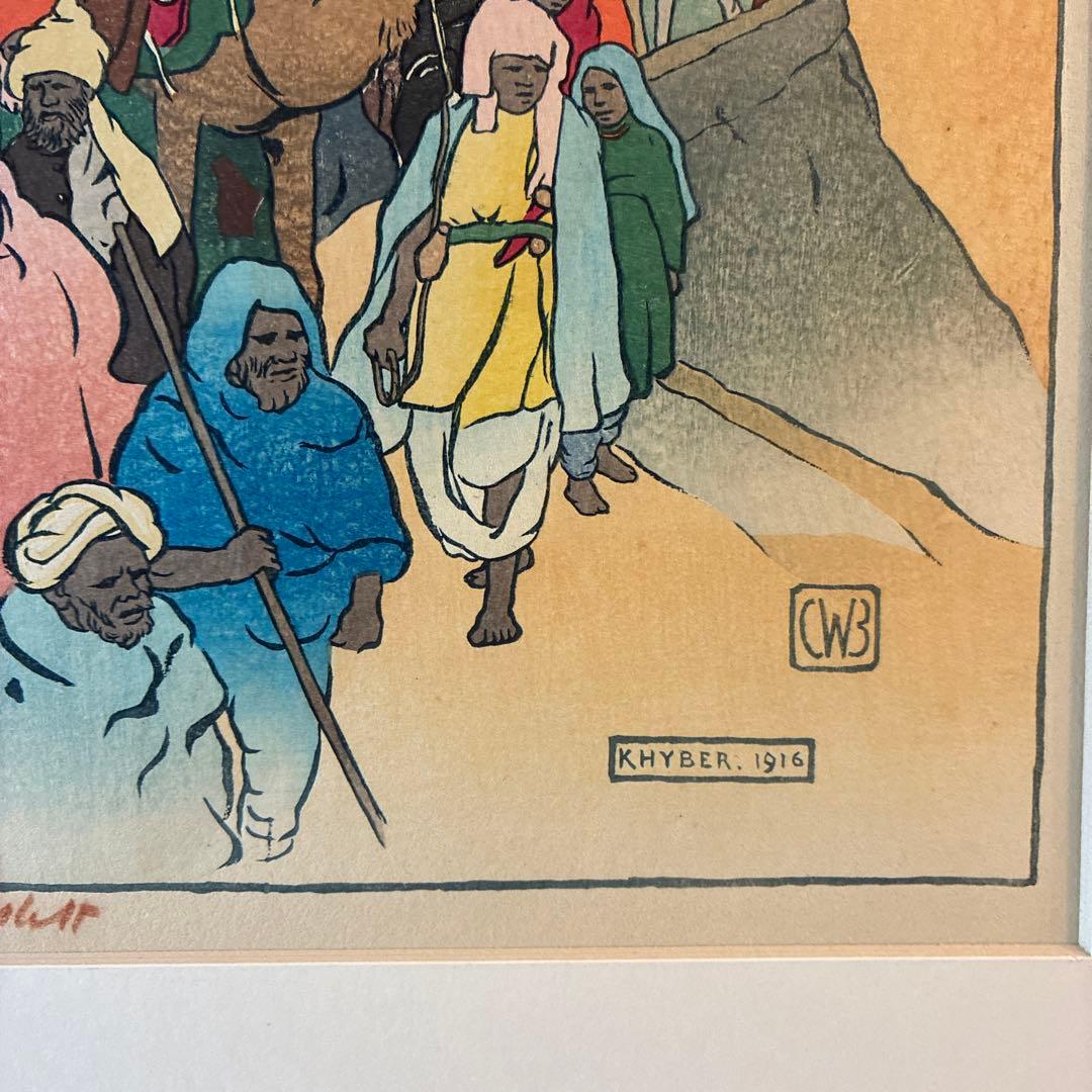 木版画 Khyber 1910 Charles van Bunschooten