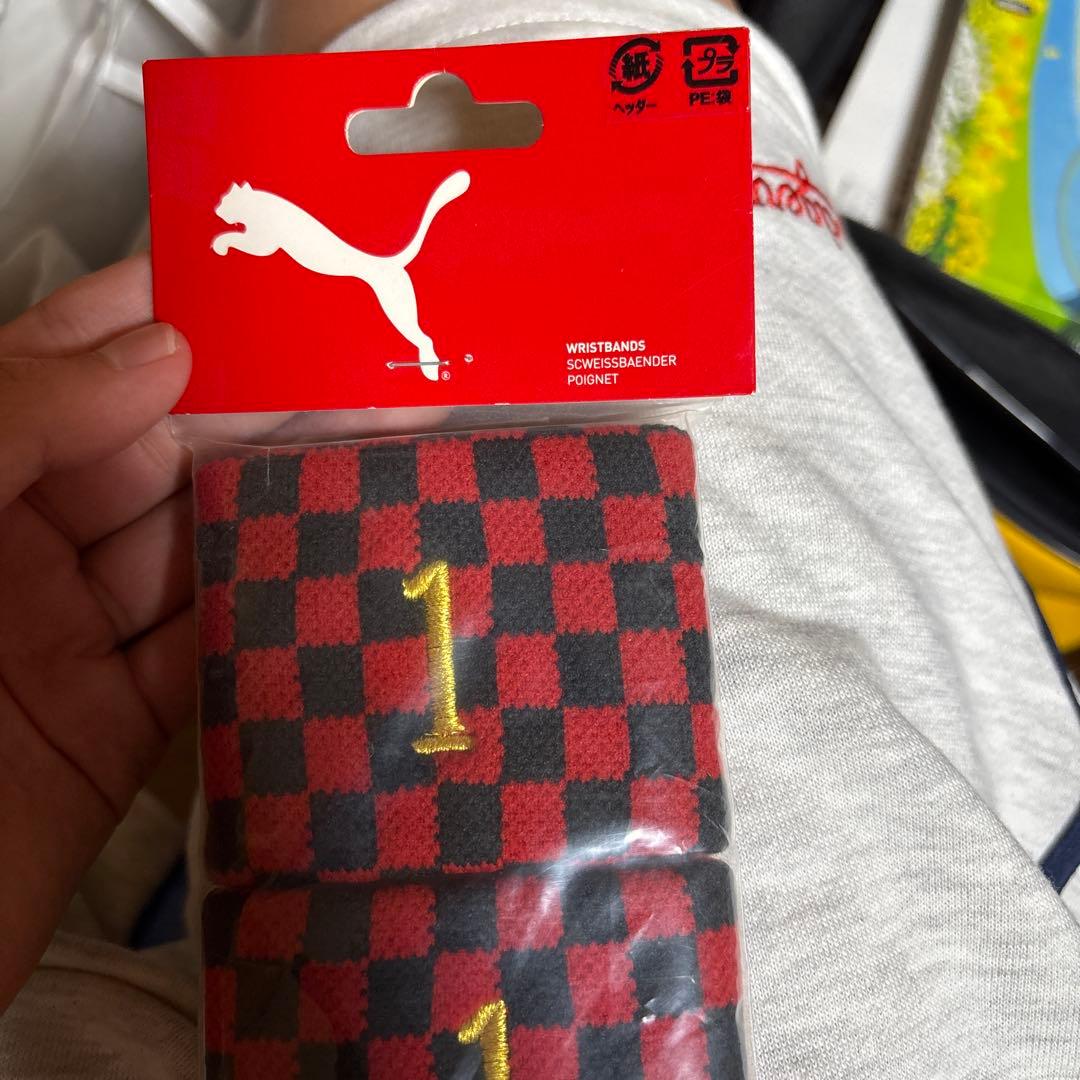 D*A様 新庄モデル PUMA リストバンドセット レッドxブラック 赤x黒 背