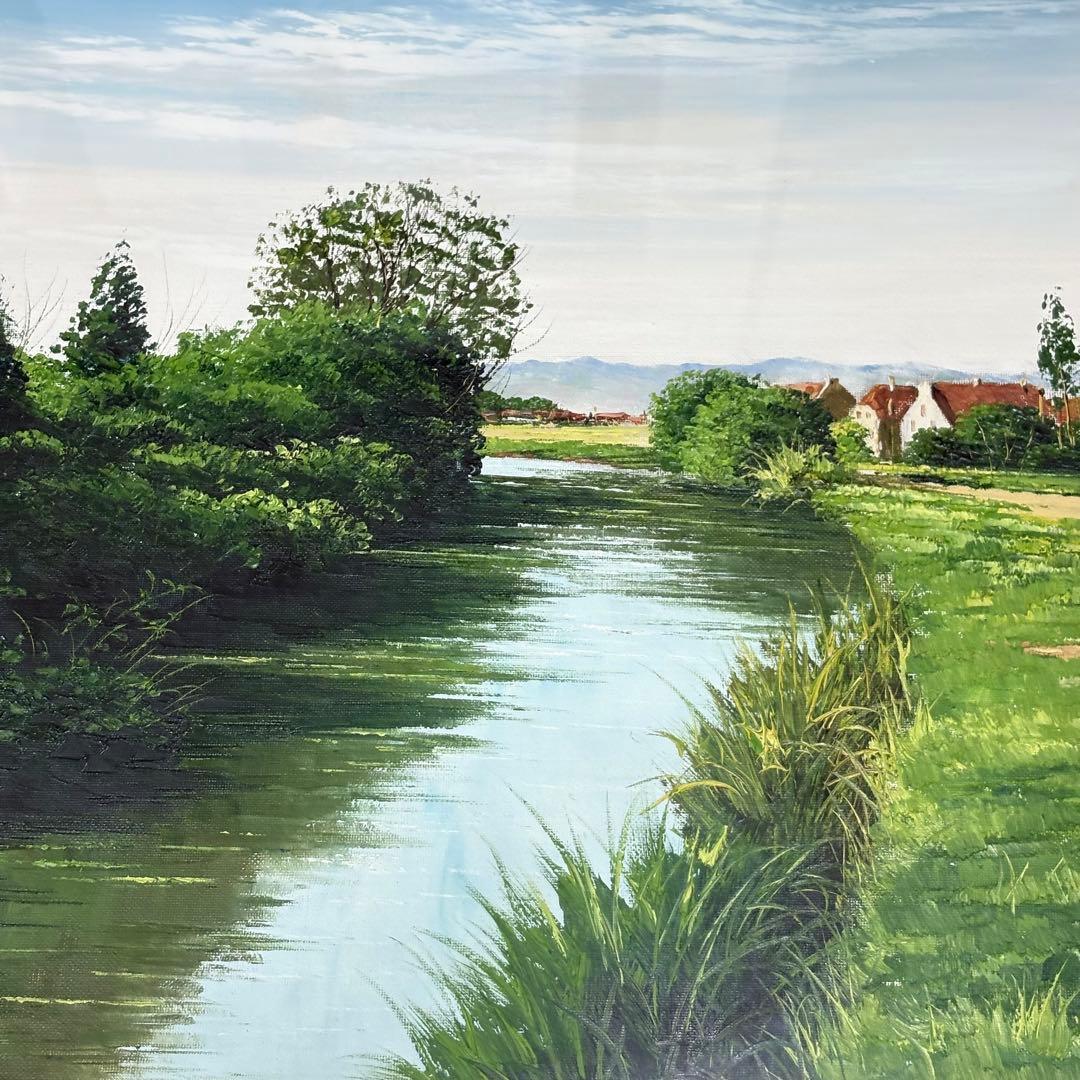 小川久雄 絵画 風景 油彩 油絵 額装 應美会会員 中部一線美術会員
