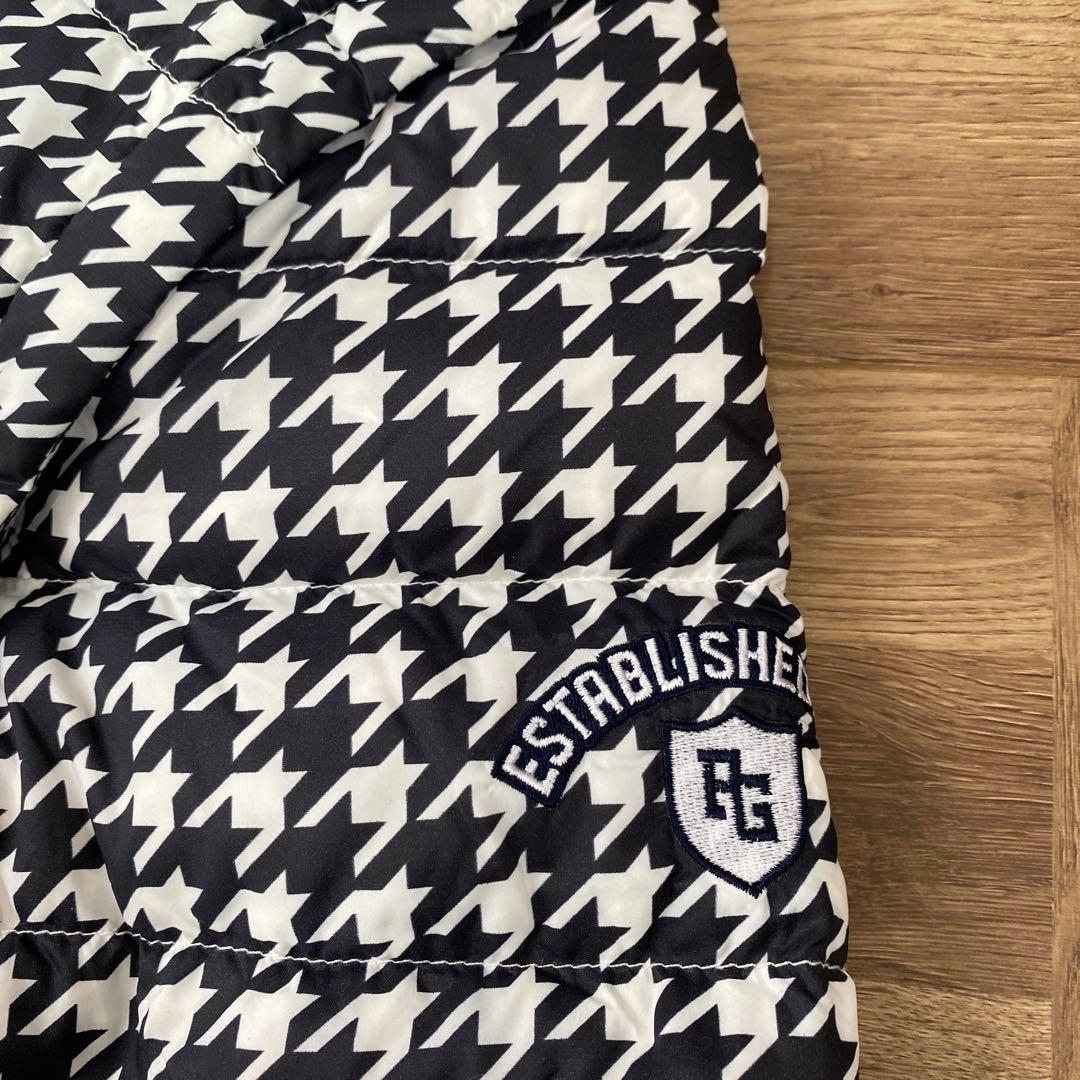 美品♡2way♡ダウンジャケット♡ベスト♡千鳥柄♡ホワイト♡ネイビー♡S