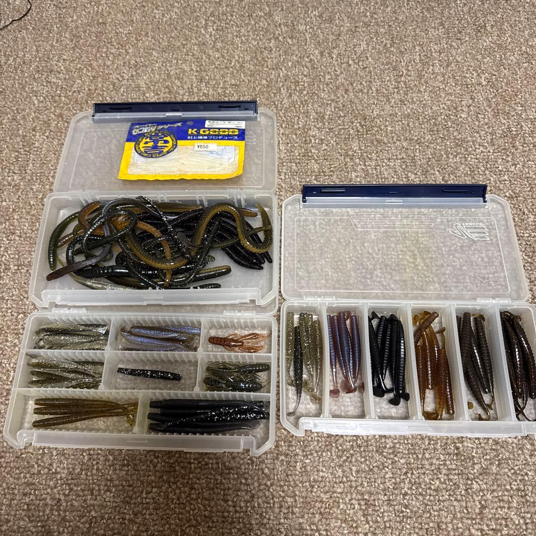 バス用ワーム、プラグ、フック色々セット