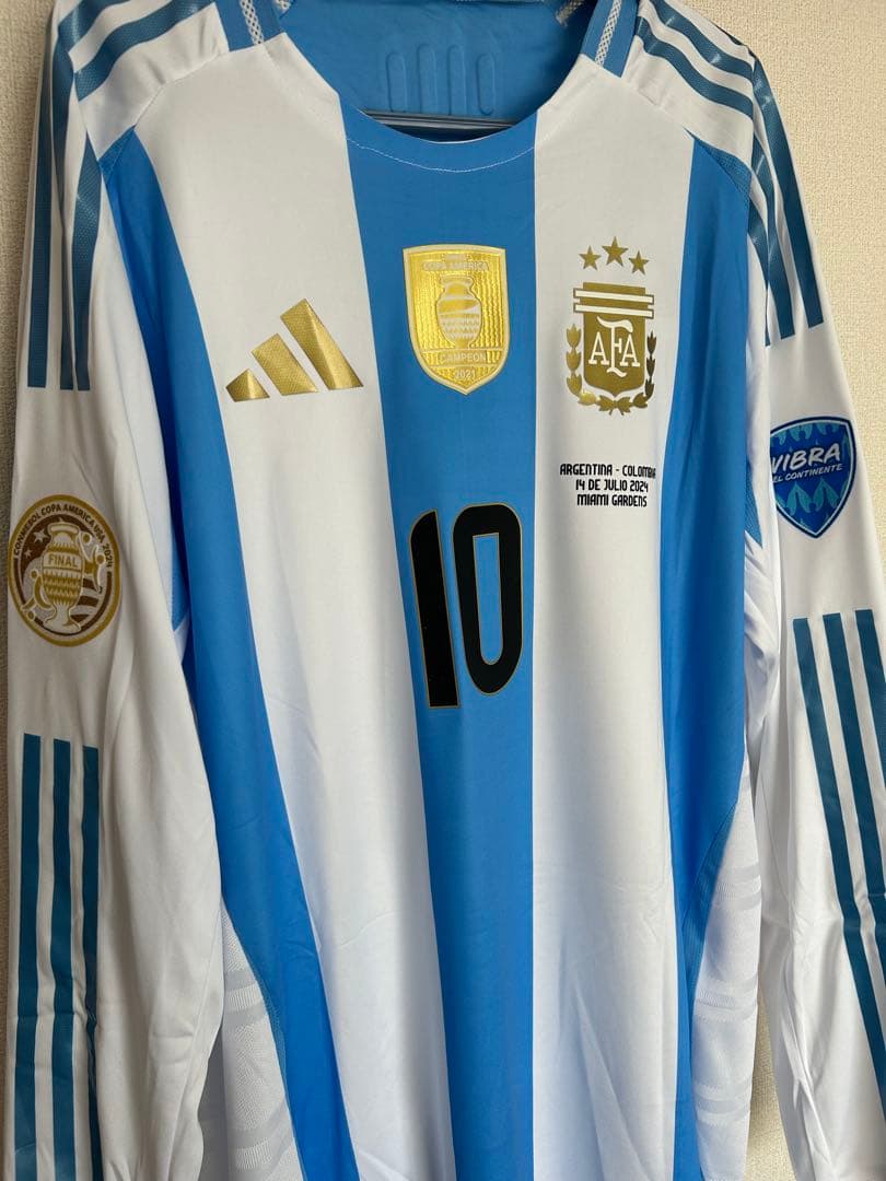 アルゼンチン代表　メッシ　ホーム　長袖　コパアメリカ決勝　新品未使用タグ付2XL