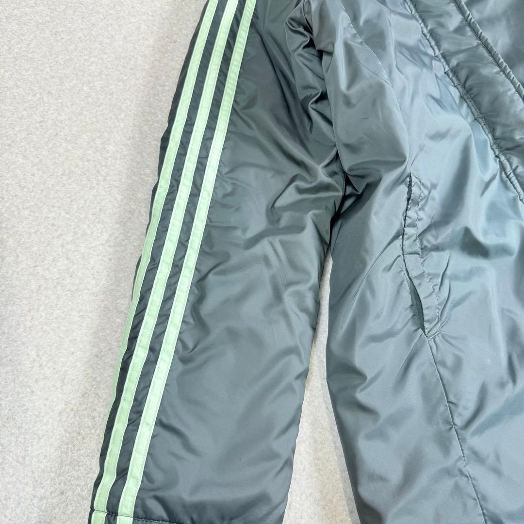 極美品　adidas アディダス　洗える　中綿ベンチコート　Lサイズ　グレー