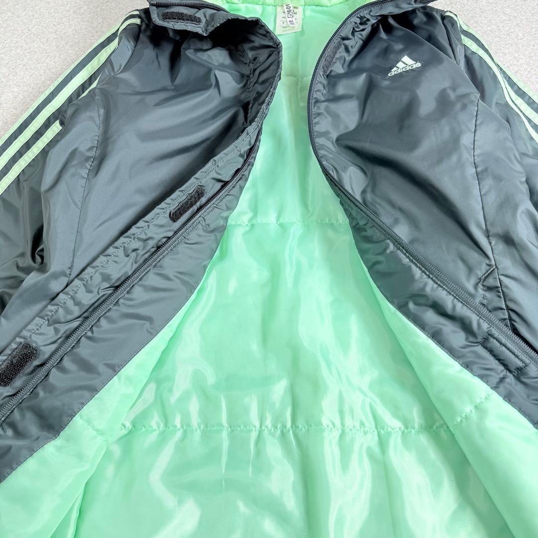 極美品　adidas アディダス　洗える　中綿ベンチコート　Lサイズ　グレー