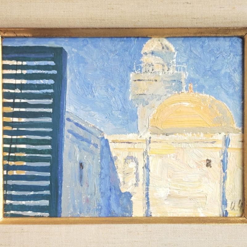 ☆クベツアン☆「バクー」油絵　F０号　ロシア現代絵画　月光荘