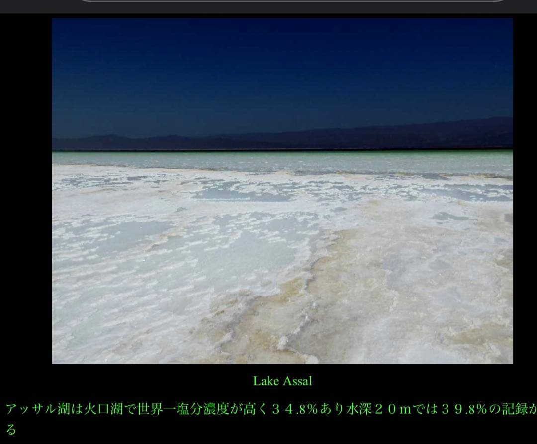 「超希少」アッサル湖の塩結晶　大