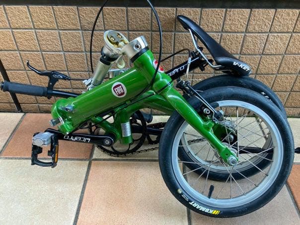 ★FIAT AL-FDB140 折りたたみ 自転車 緑 グリーン★ミニベロ