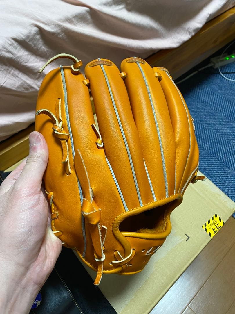 ミズノプロ　硬式　内野手用　グラブ　ビターオレンジ　ギンジョウキップレザー