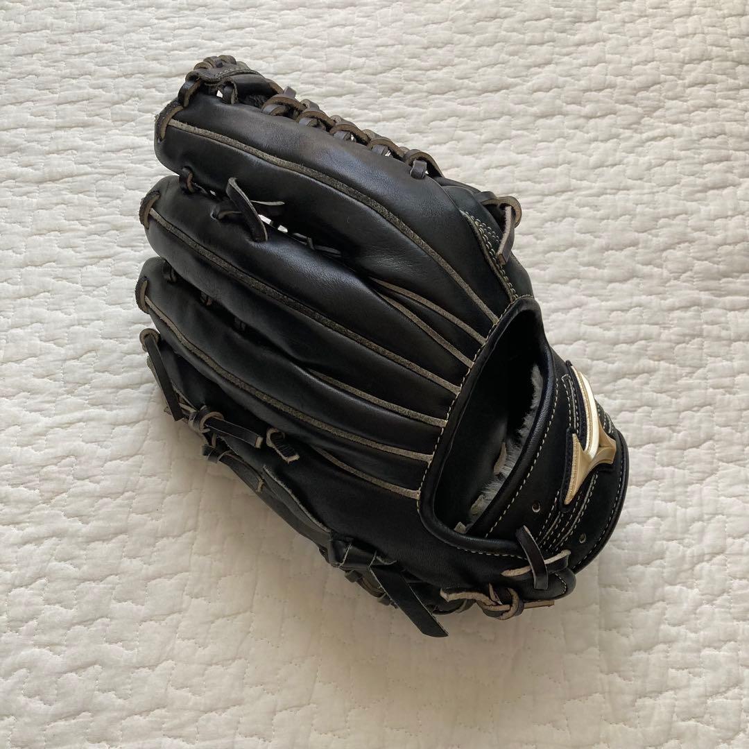 【美品】MIZUNO Global Elite 外野 軟式 野球グローブ 黒