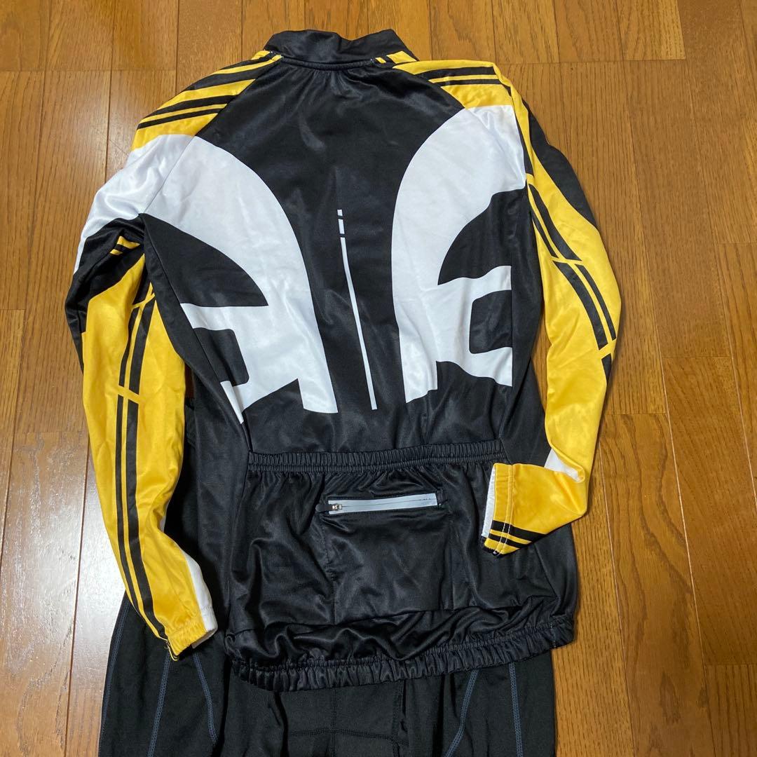 XINTOWN 黄x白サイクルジャージ　上下　長袖　Mサイズ　古着