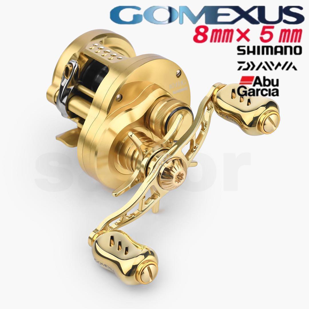特価⭕️ゴメクサス/8×5/ダイワ等/オールゴールド/ハンドル90㎜/チタンノブ