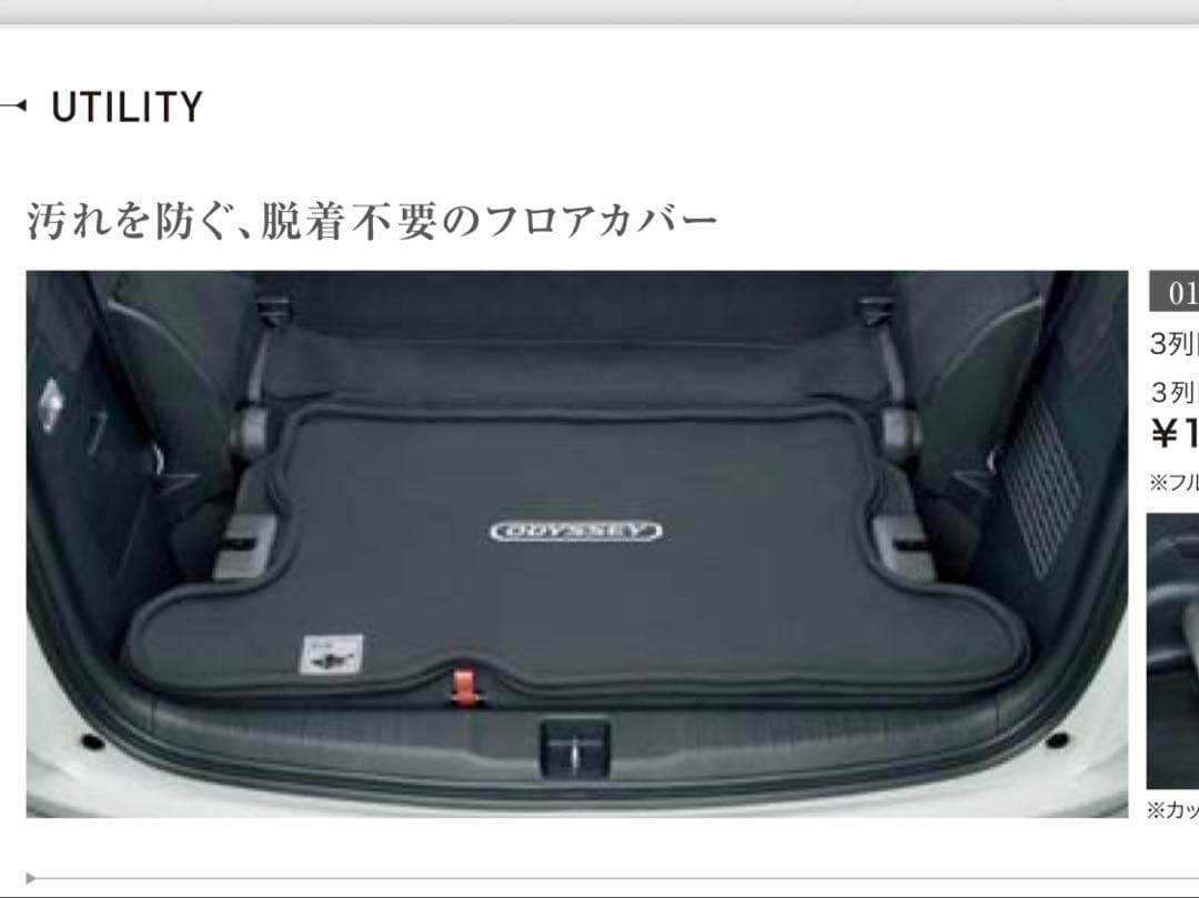 ODYSSEY オデッセイ　ラゲッジフロアカバー　RC4 RC1 RC2