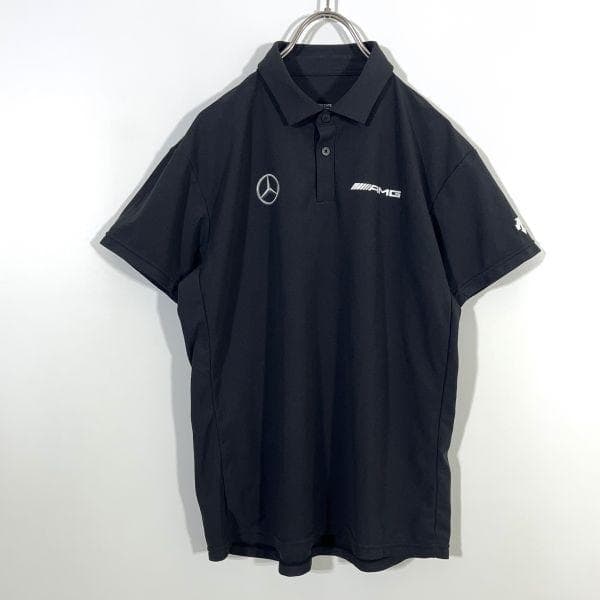 【美品】DESCENTE メルセデスベンツ コラボ ポロシャツ AMG 黒 M