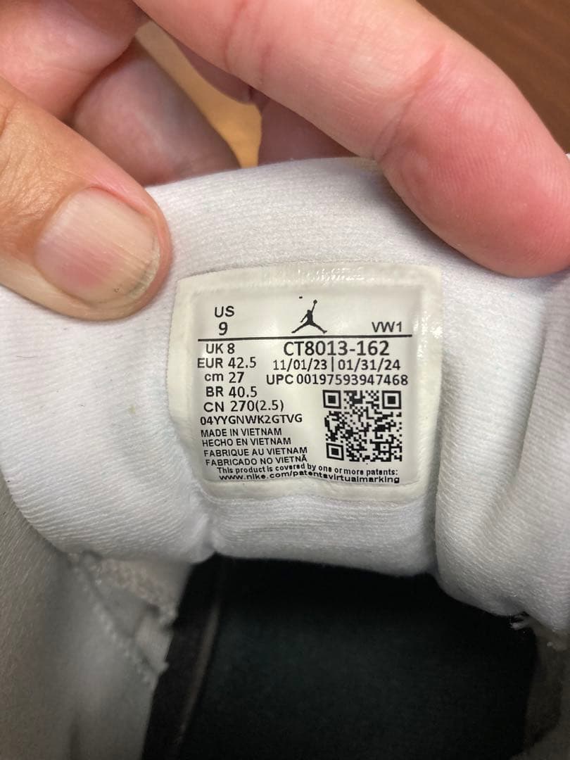 エアジョーダン12 Jordan ホワイト/ブラック/レッド27cm US9