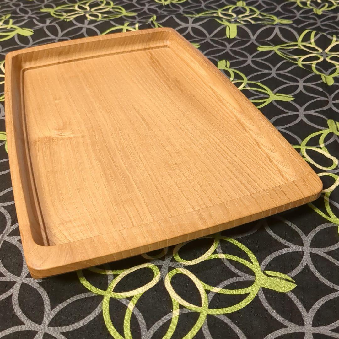くり　角盆　手作り木工