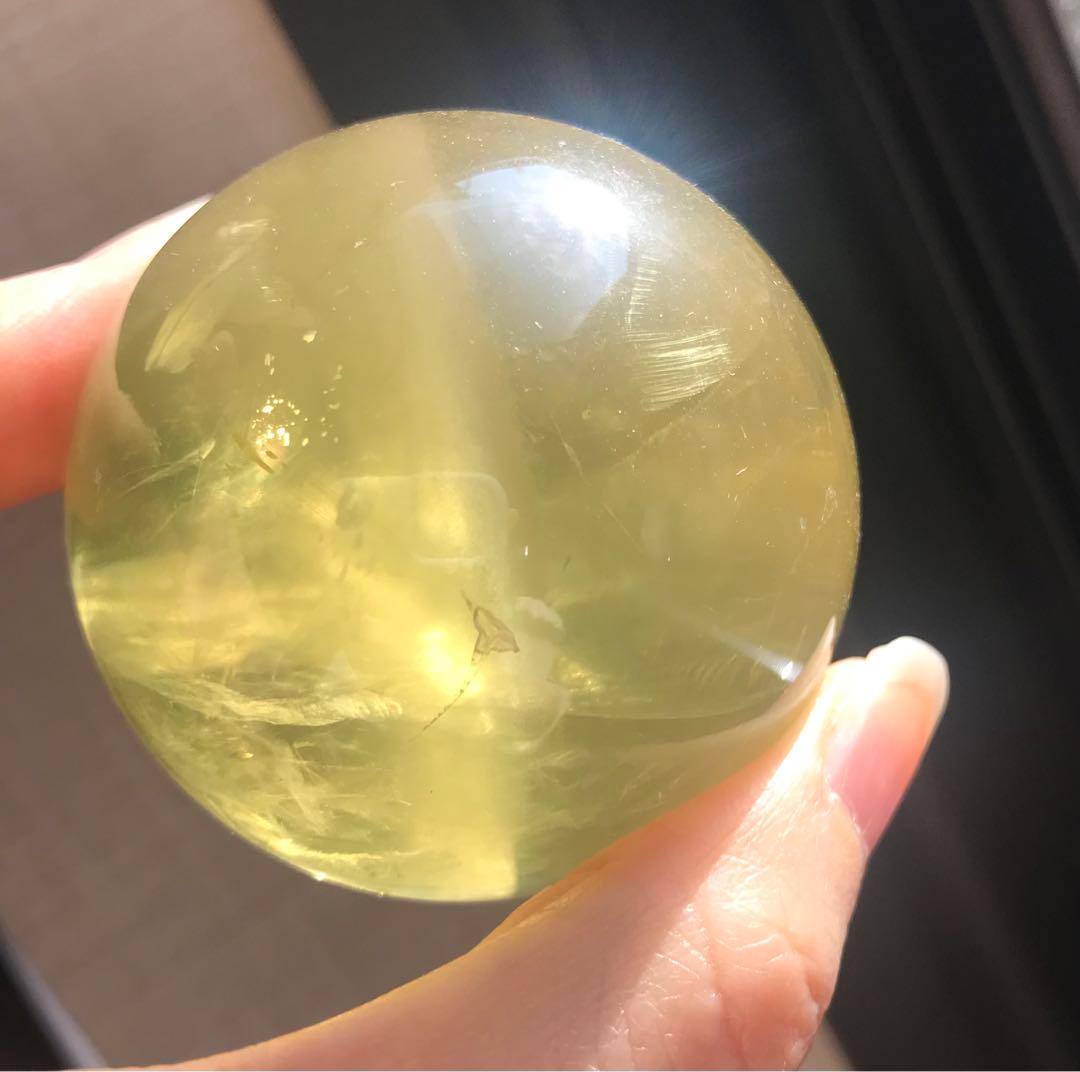 ☘️M②レア❤︎虹入り❤︎シトリンクォーツ丸玉　天然石　パワーストーン
