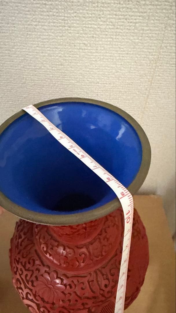 花器　中国　中国工芸品　紫禁城　堆朱　花瓶　東洋風　シノワズリ　漆器　東洋骨董
