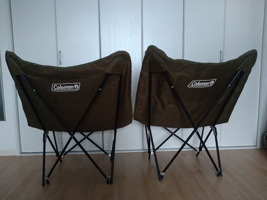 【2脚セット】Coleman チェア ソファチェア アウトドアチェア オリーブ
