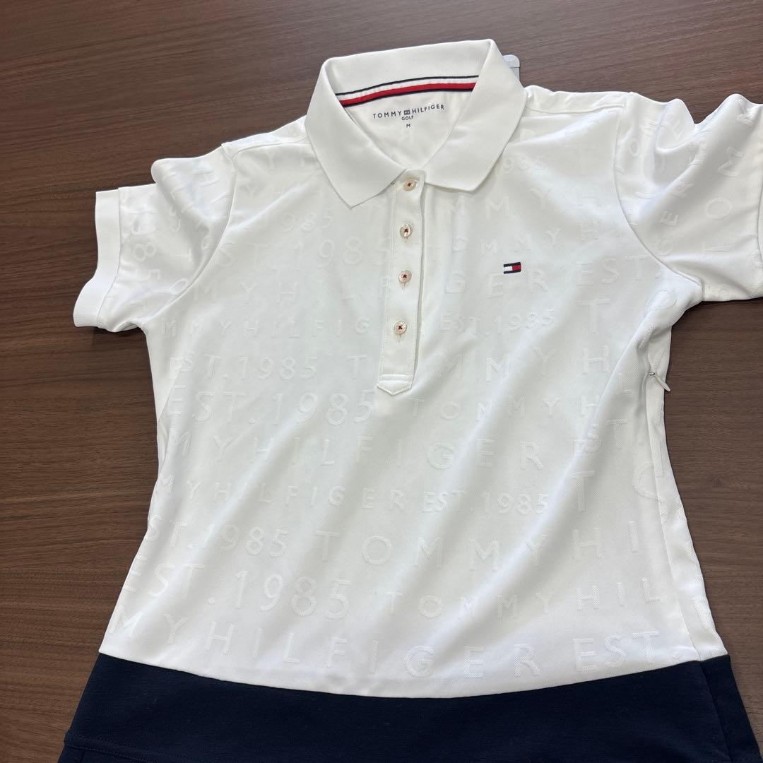 【美品】  ゴルフ用ワンピース M ホワイト/ネイビー