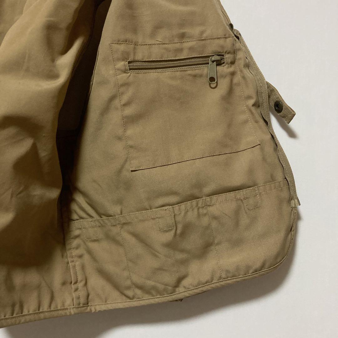 90s LLBEAN フィッシングベスト Mサイズ ベージュ 多ポケット