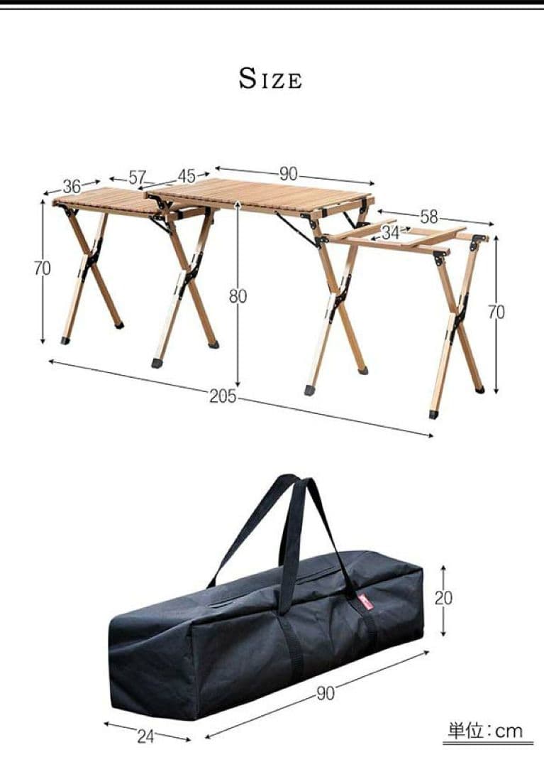 FIELDOOR 作業台 アウトドア キャンプ ウッドロールテーブル