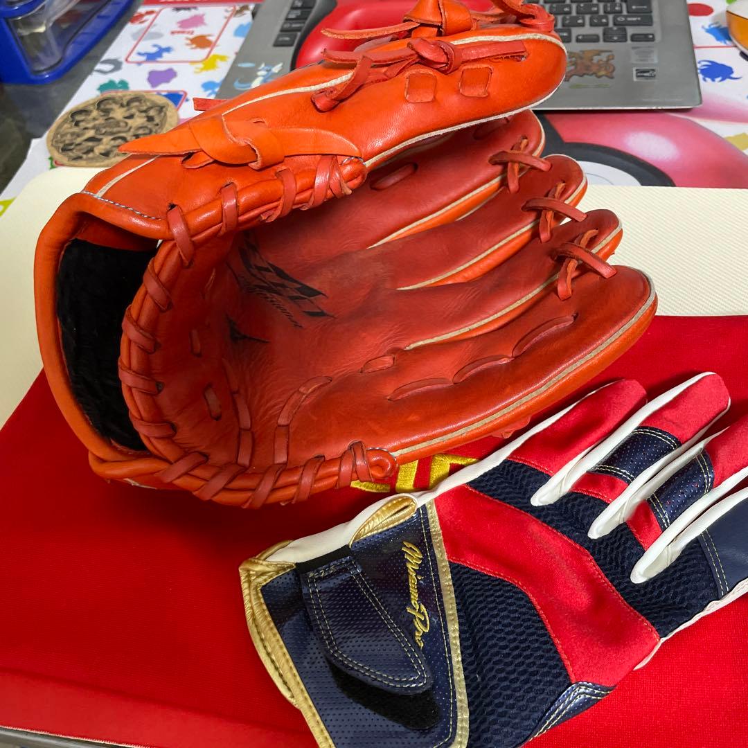 坂本勇人　モデル　限定カラー　軟式野球　グローブ　手袋　グローブ入れ　3点セット