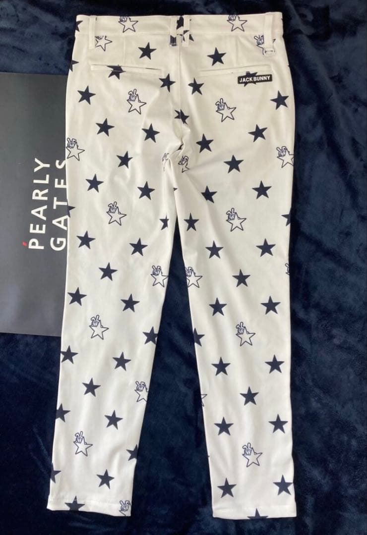 新品 パーリーゲイツ ジャックバニー ドラえもん ストレッチ裏起毛パンツ5 L白