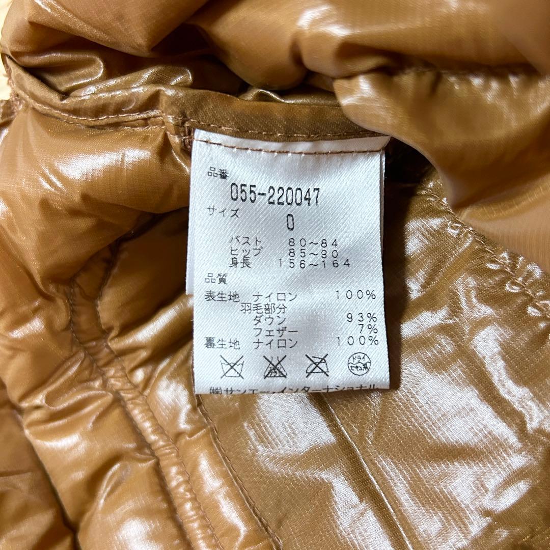 パーリーゲイツ ブラウン ダウン93% フェザー7%レディース【サイズ0（S）】