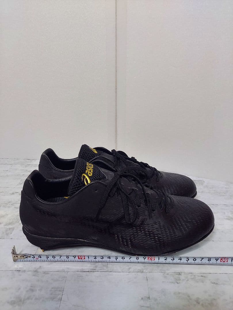 【新品未使用】asics アシックス スパイク 28.5cm ブラック 収納袋付