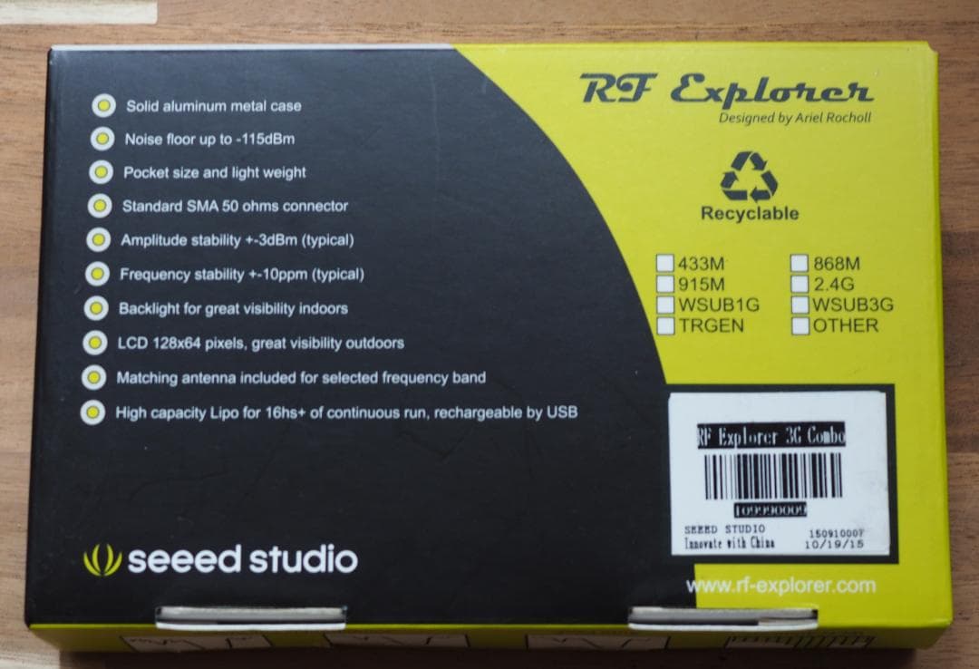 RF Explorer 3G Combo 2.7GHzスペクトラムアナライザー
