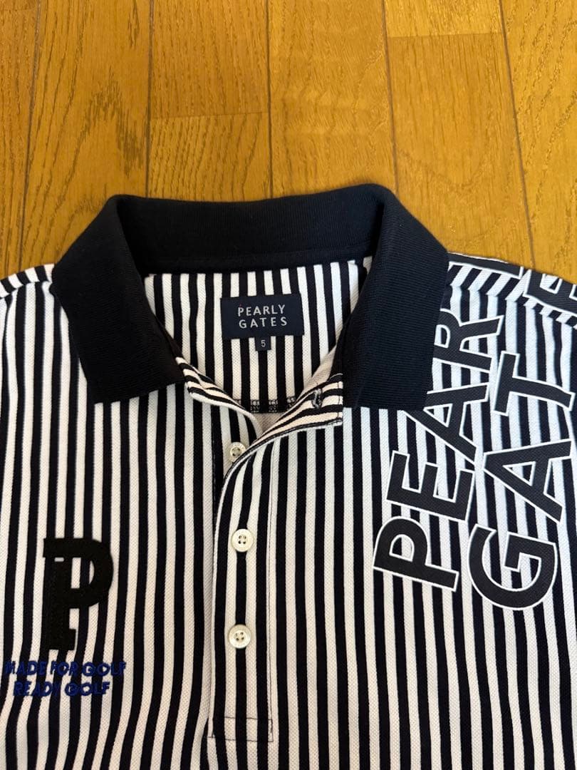 【限定値下げ】PEARLY GATES パーリーゲイツストライプポロシャツ L
