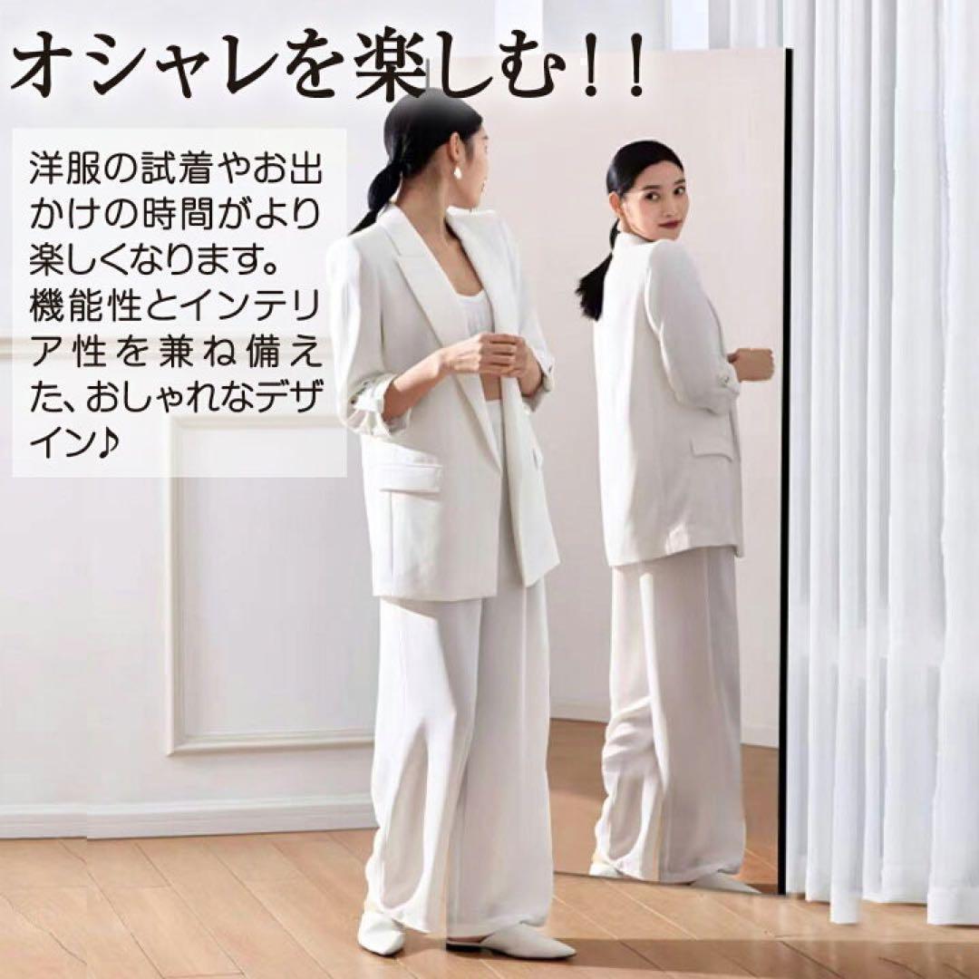 割れない 壁掛けミラー 全身 幅100×高さ160cm シルバー 1850