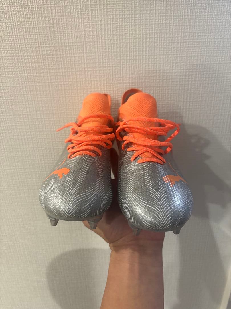 PUMA ULTRA サッカーシューズ シルバー/オレンジ SG 取り替え式
