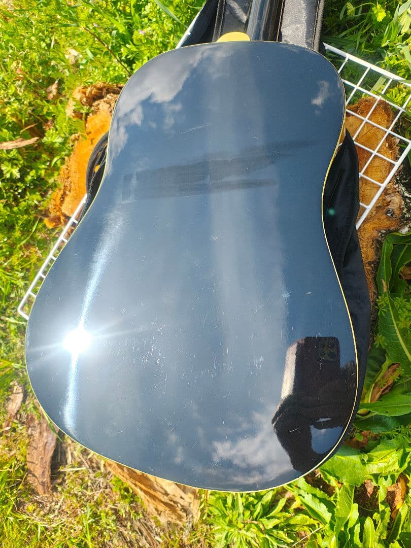 美品 Headway HJ-35/BLK ピアノブラック PU付エレアコ