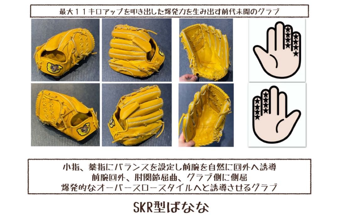 ごりら印の野球道具　硬式用グローブSKR型 左投げ用【期間限定値下げ】