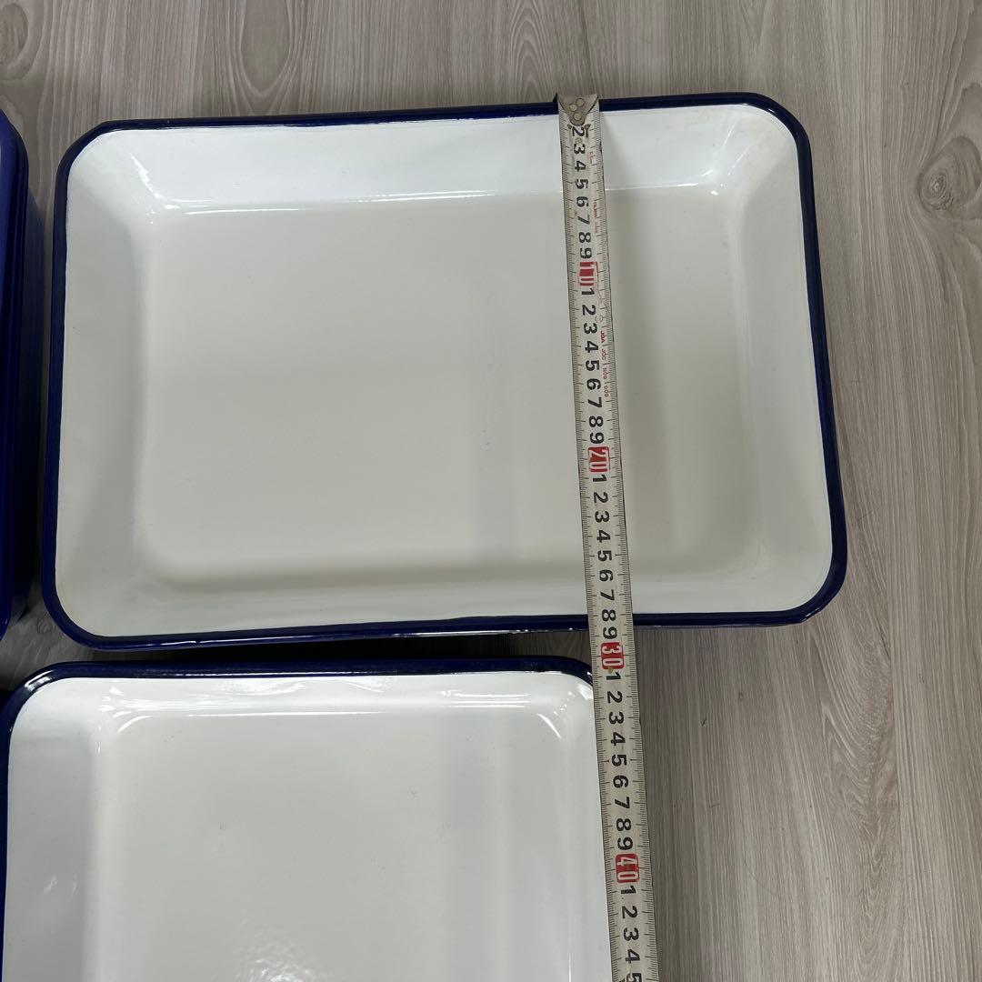 ホーローバット１0枚セット　食品トレイ 小物入れ インテリア ブルー レトロ