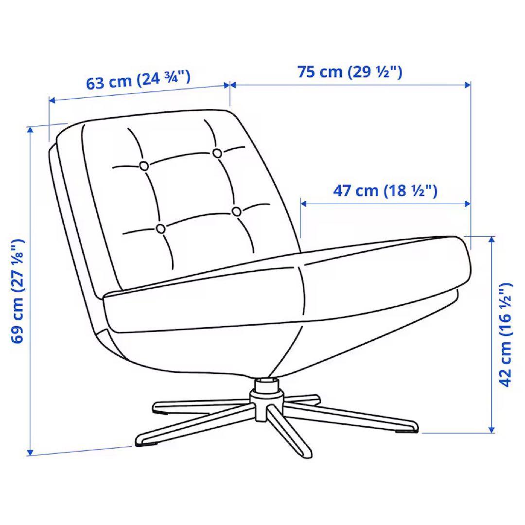 〔新品▼▲未開封〕IKEA ディヴリンゲ 1人掛けソファ回転パーソナルチェア