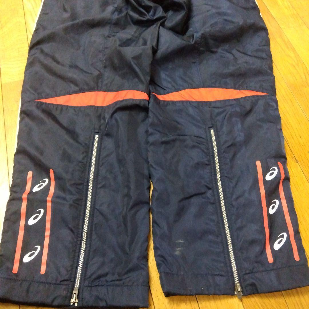 未使用　メンズasics ウィンドブレーカー 上下セット　ネイビー