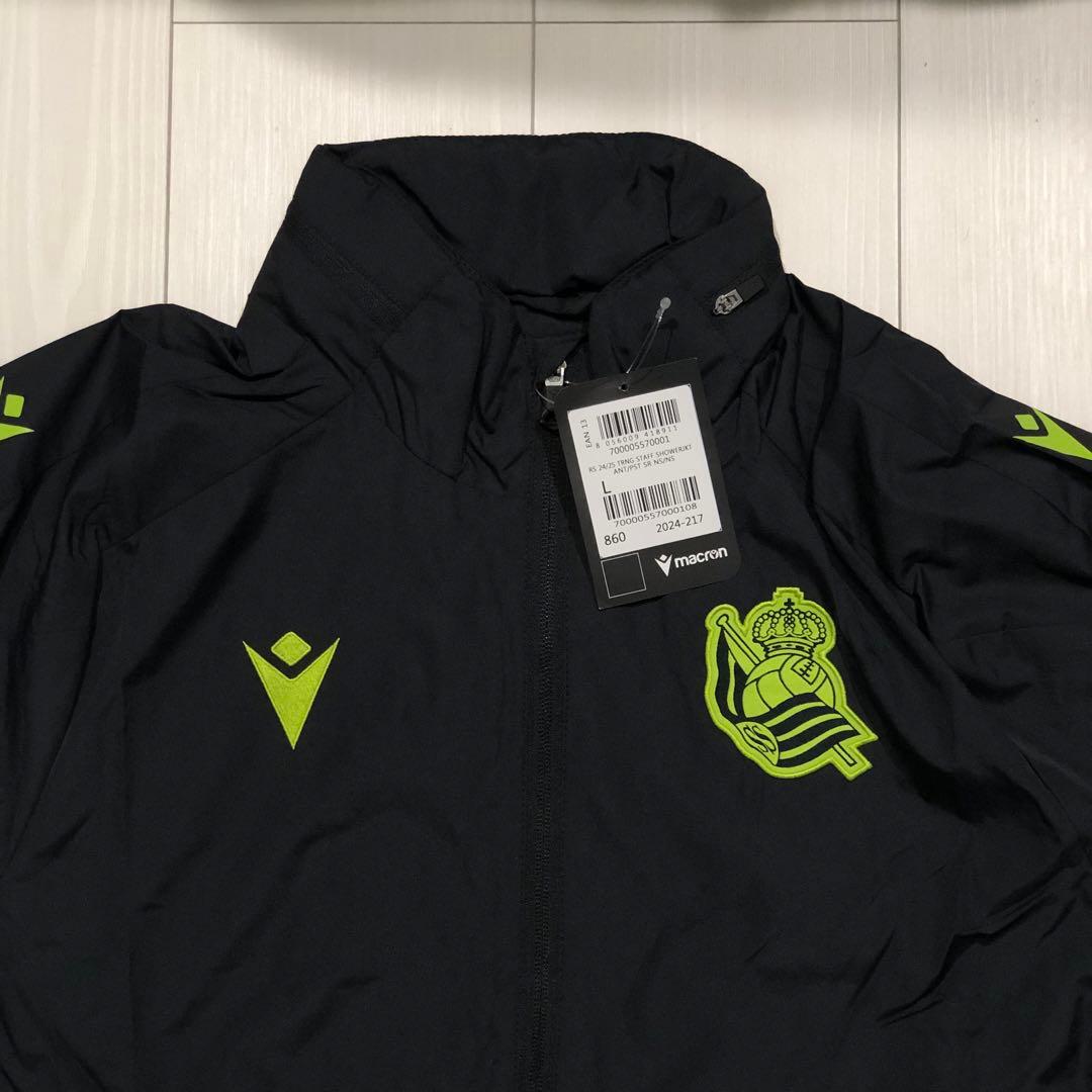 REAL SOCIEDAD Macron ウィンドブレーカー L 黒/蛍光緑