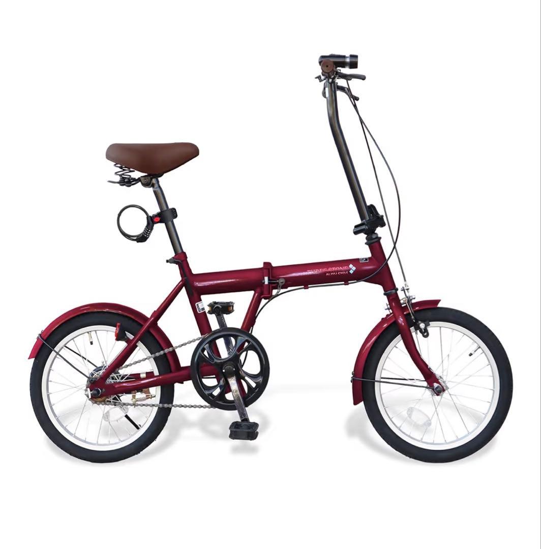 THREE STONE 折りたたみ自転車 16インチ レッド　自転車カバン付き
