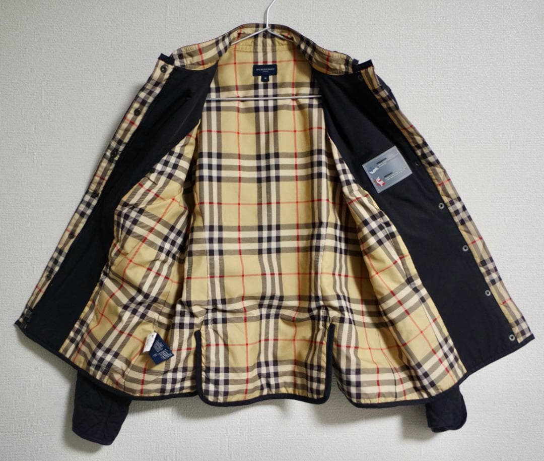 【美品】BURBERRY ネイビー キルティングジャケット M ノバチェック